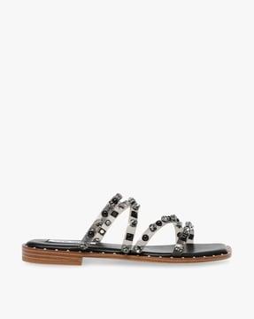 skyler embellished strappy slip-on flat sandals