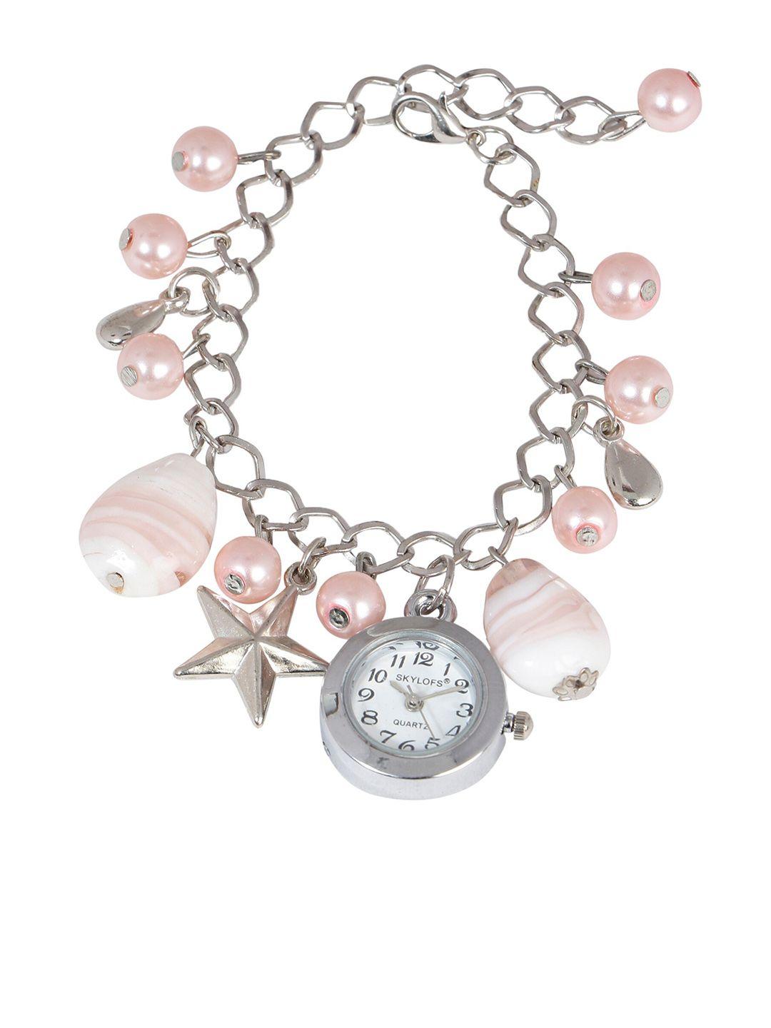 skylofts girls dial & bracelet style straps analogue watch bracelet_watch_pink