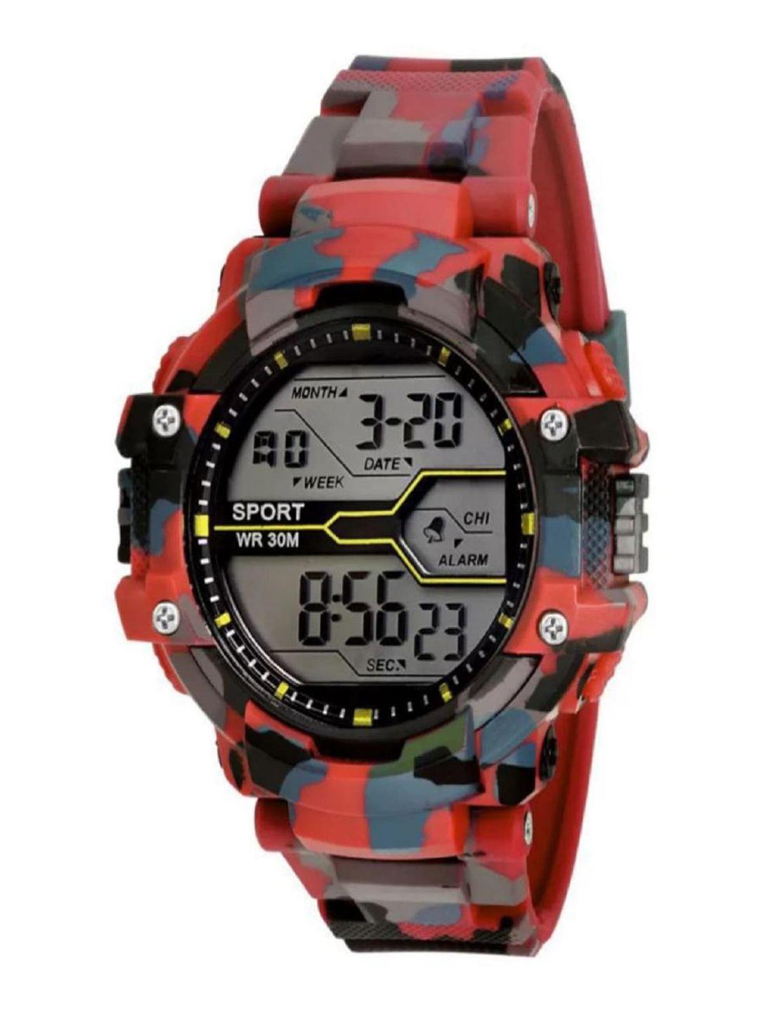 skylofts boys dial & straps digital automatic watch 12_digital_army_red