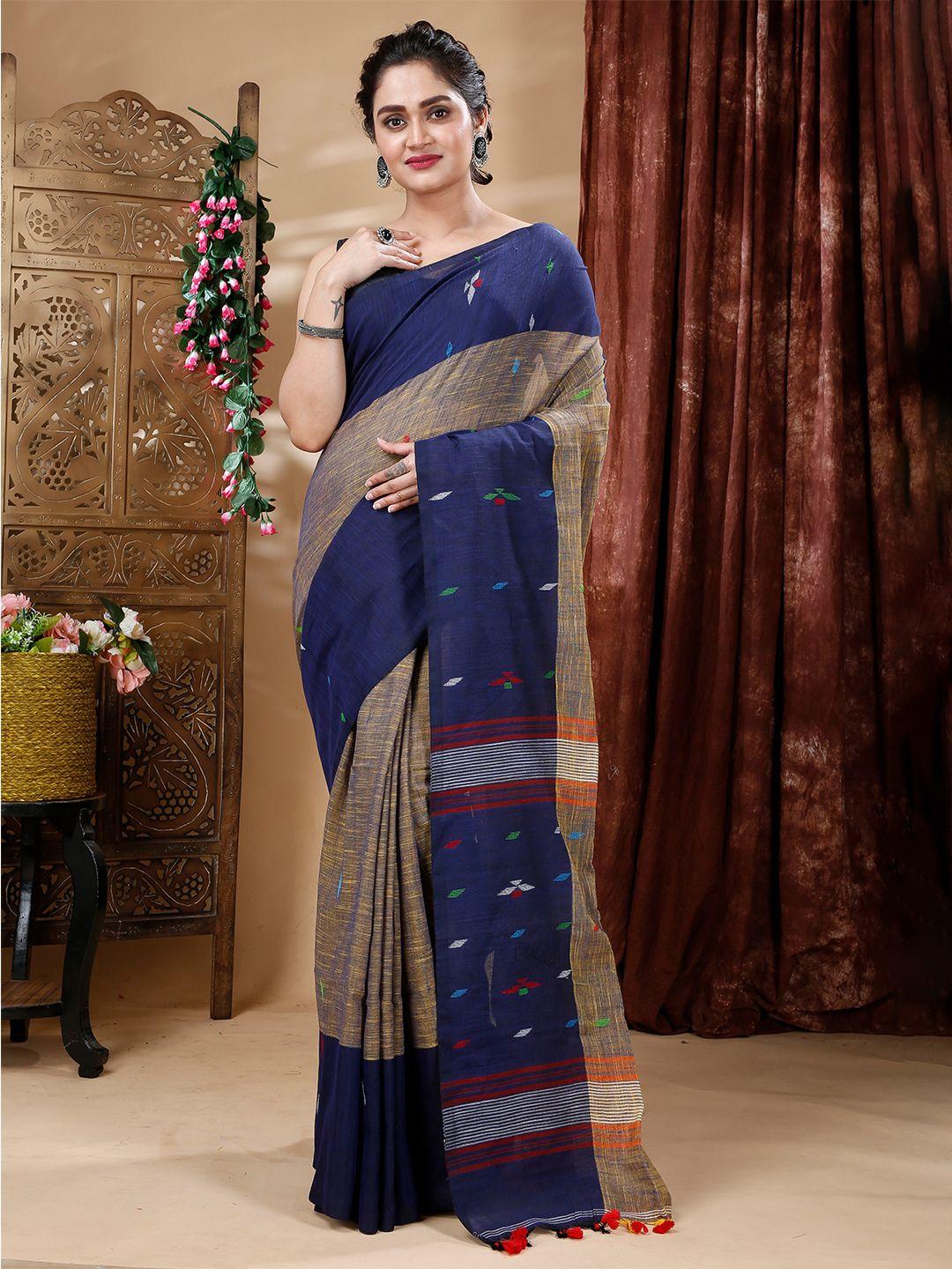 slagha woven design pure cotton khadi saree