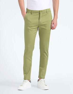 slash slim tapered solid trousers