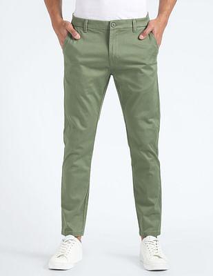 slash slim tapered fit solid trousers