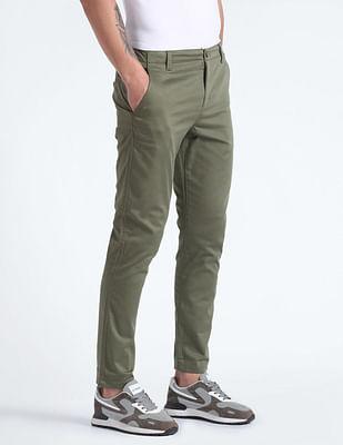 slash slim tapered fit twill trousers