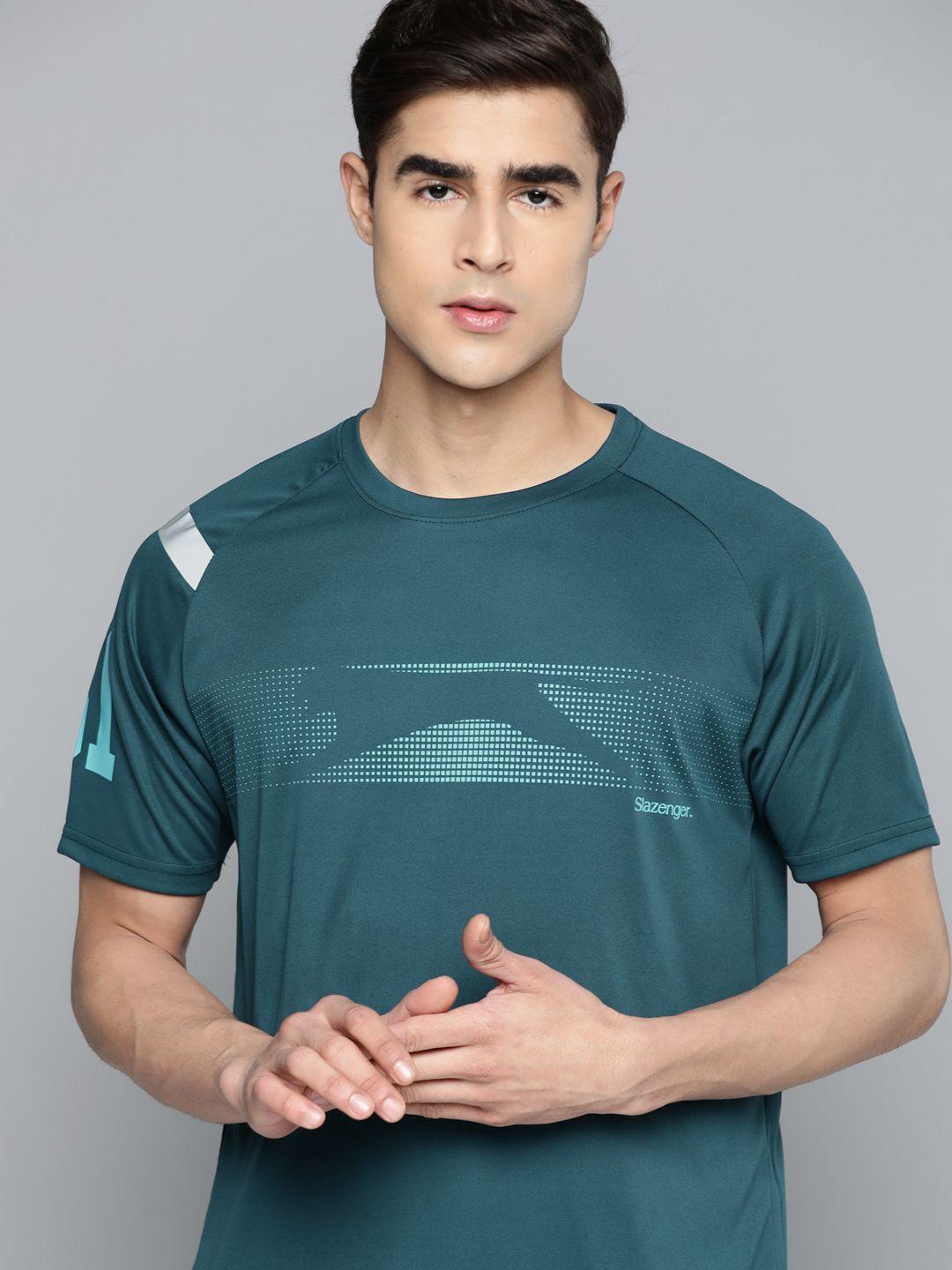 slazenger brand logo printed raglan sleeves running t-shirt