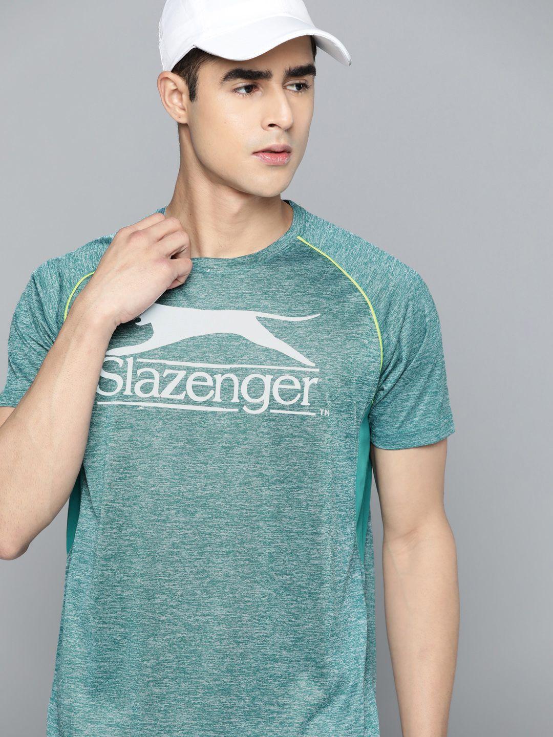 slazenger brand logo printed raglan sleeves running t-shirt