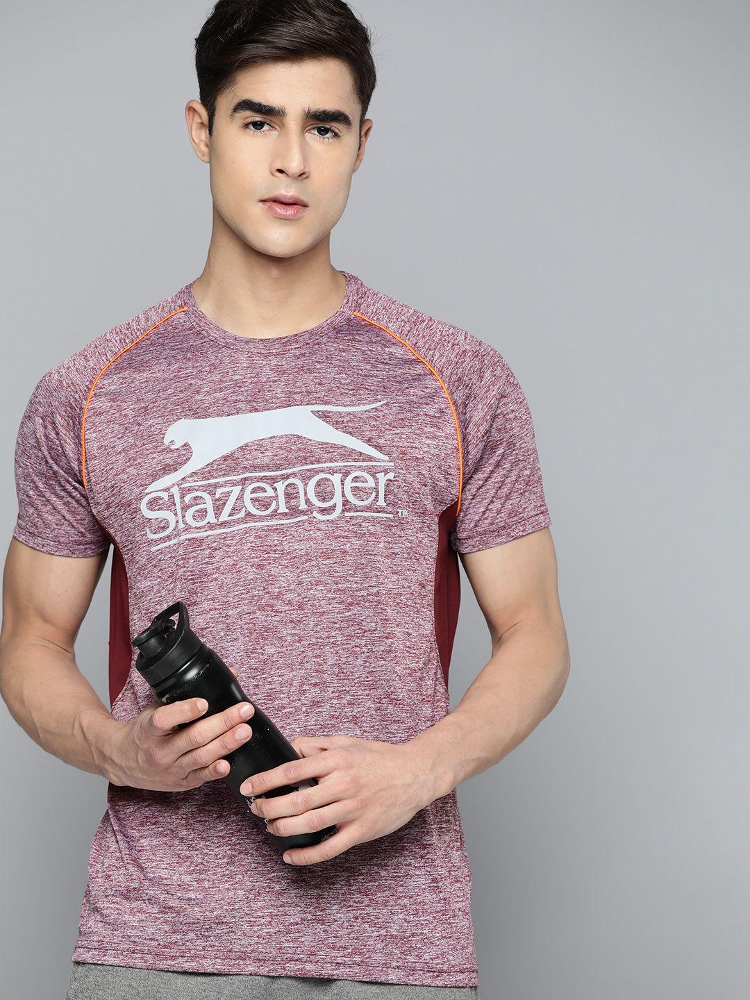 slazenger brand logo printed raglan sleeves running t-shirt