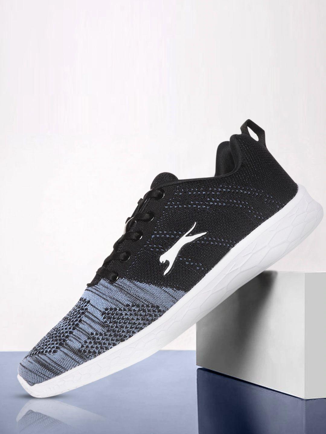 slazenger men blue & black woven design running shoes