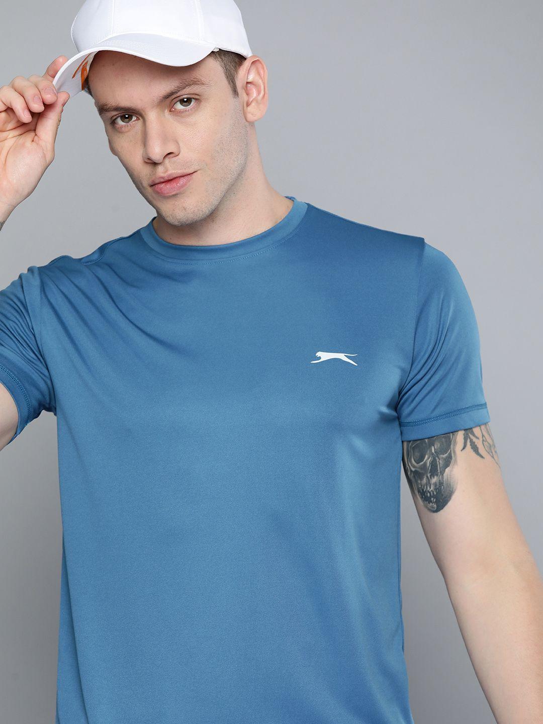 slazenger men blue running ultra-dry t-shirt