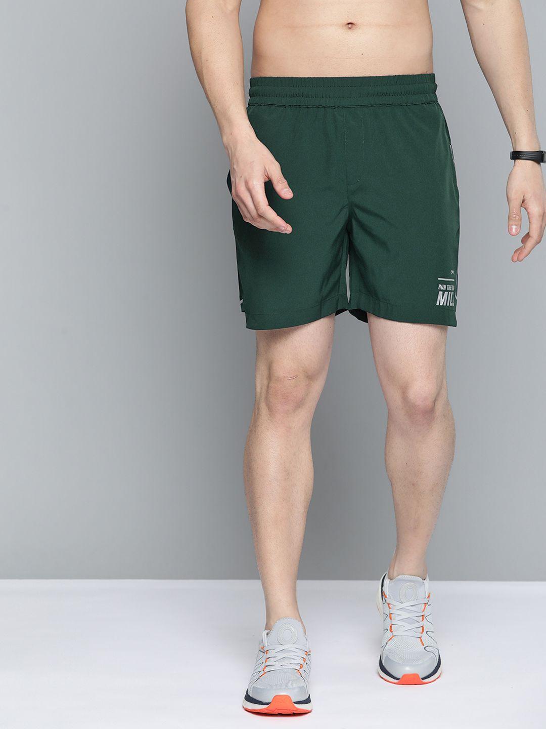 slazenger men green printed detail  rapid-dry sports shorts