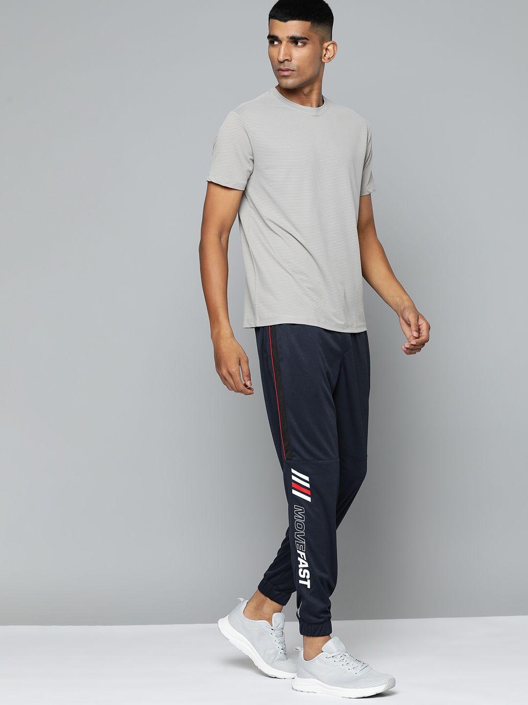 slazenger men navy blue typography printed running joggers