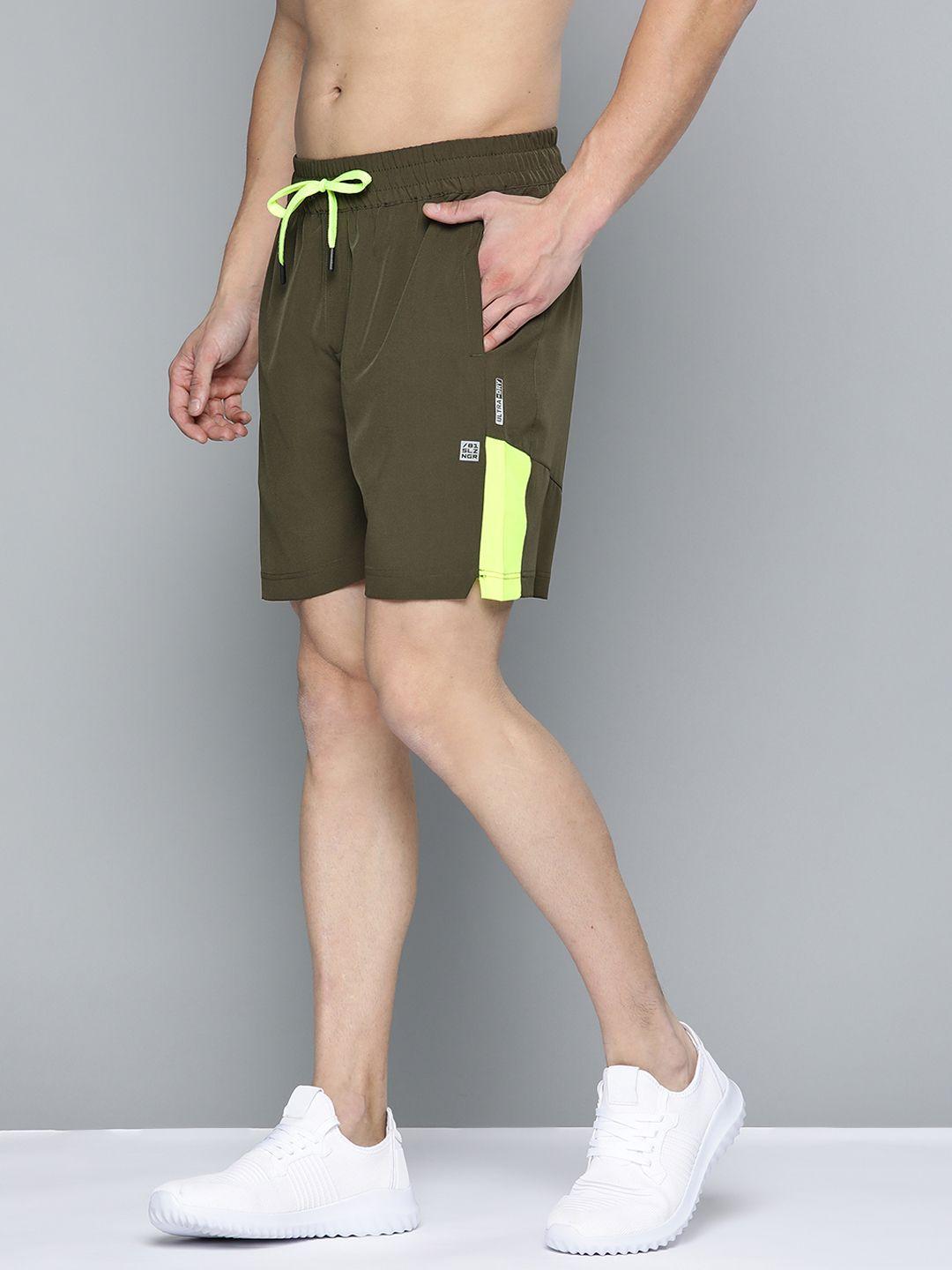 slazenger men olive green running rapid-dry sports shorts