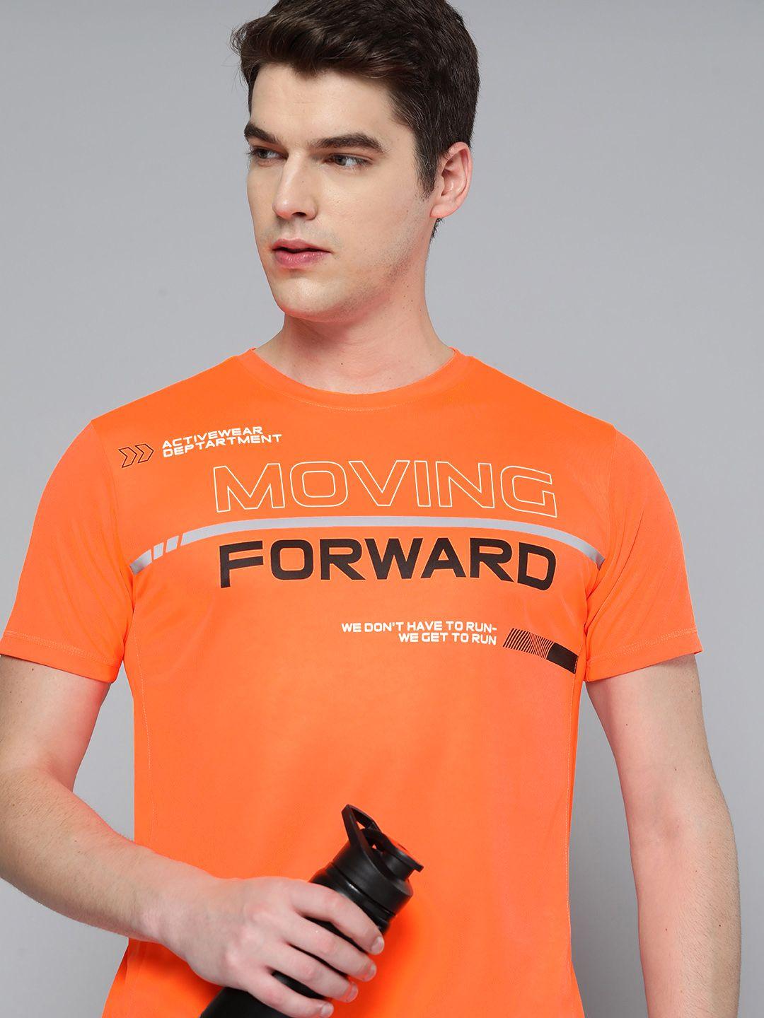 slazenger men orange sports printed ultra dry technology t-shirt