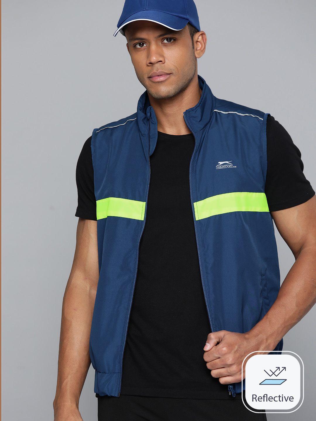 slazenger men reflective strip sporty jacket