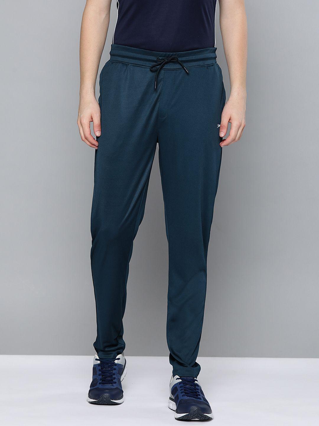 slazenger men teal blue solid track pants