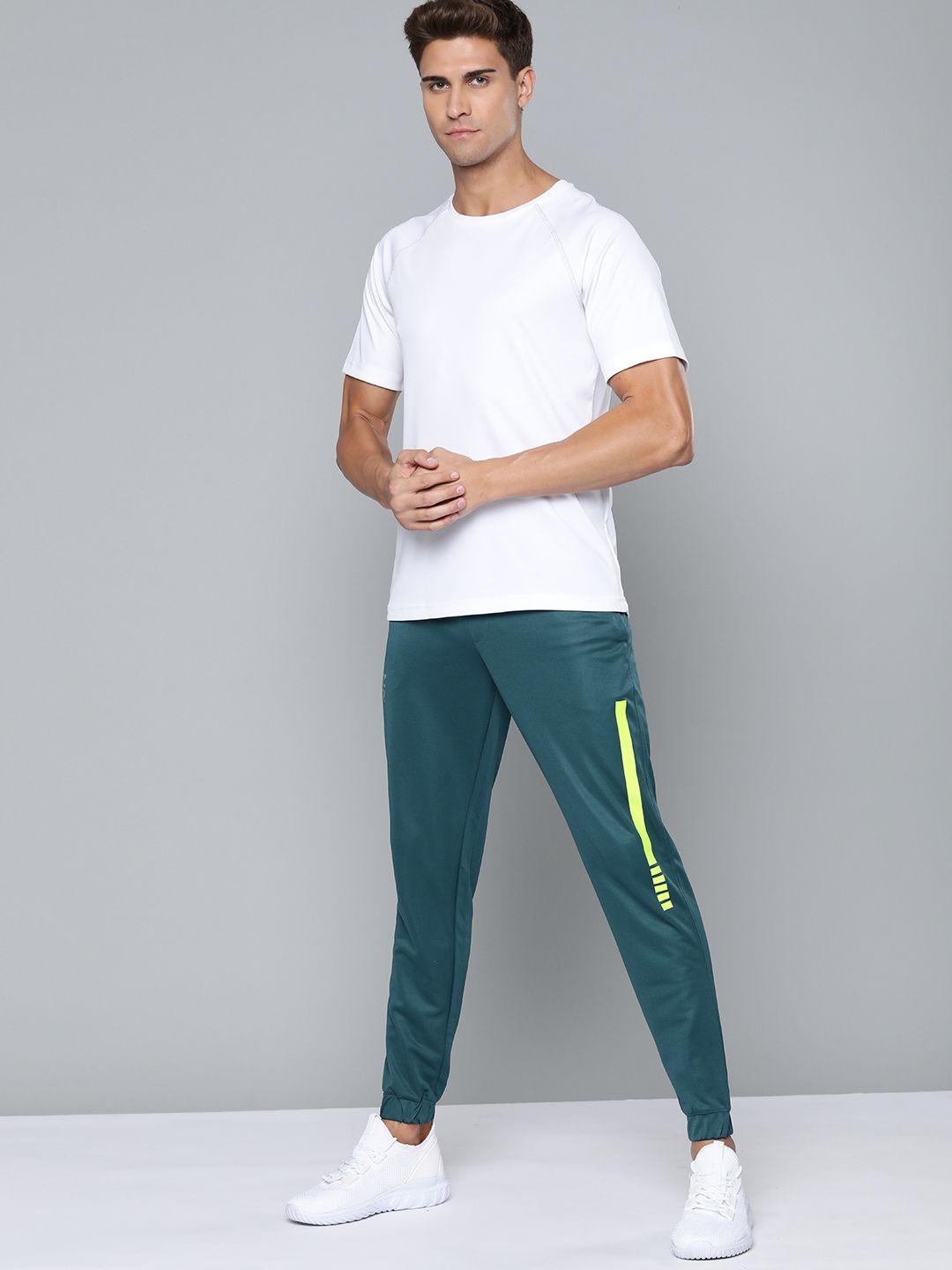 slazenger men teal green solid running joggers