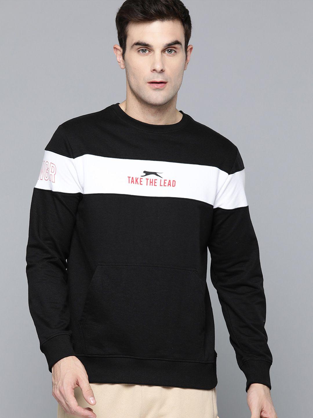 slazenger striped brand logo print detail pullover sweatshirt