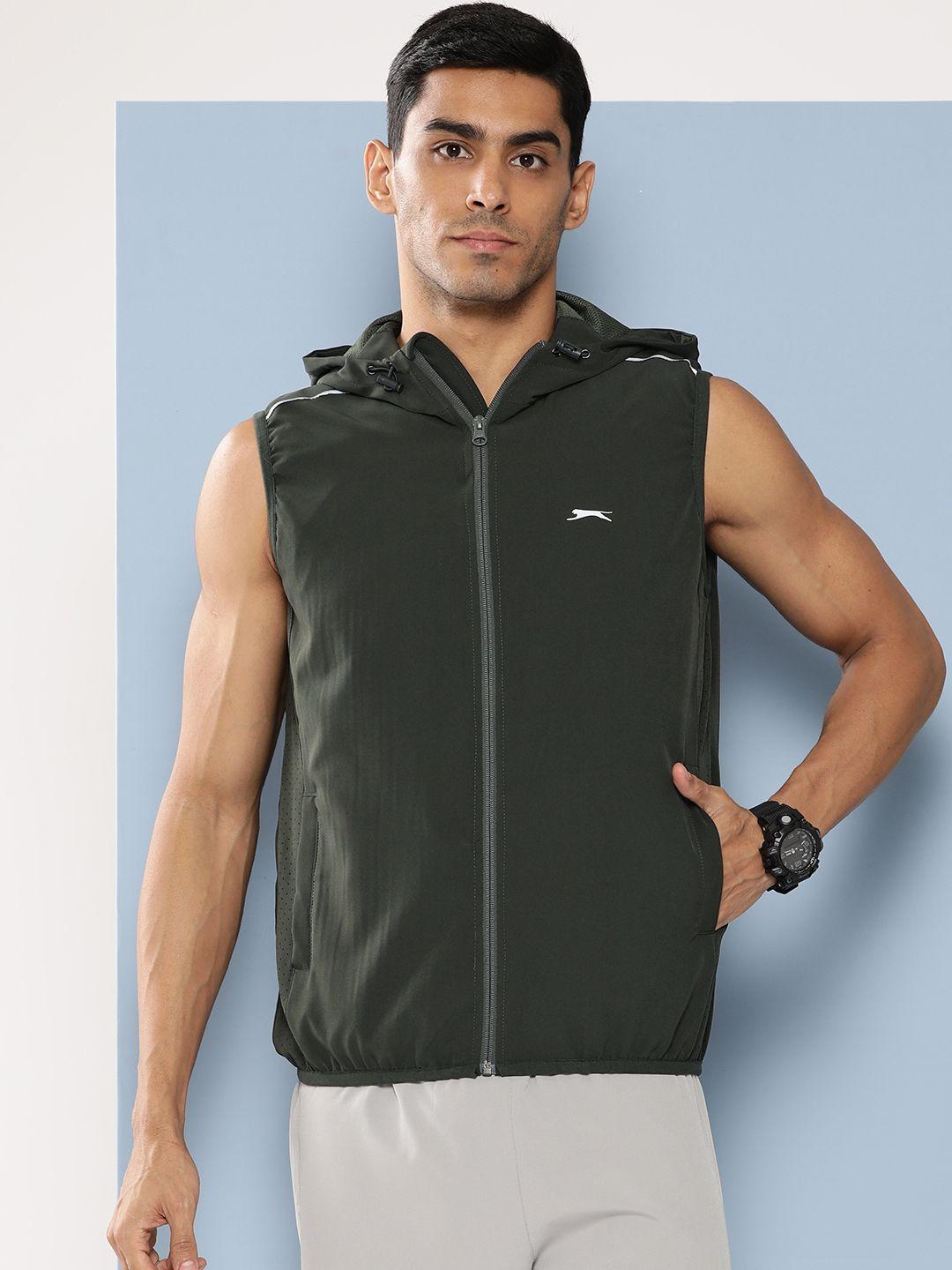slazenger ultra-dry reflective strip hooded sports jacket