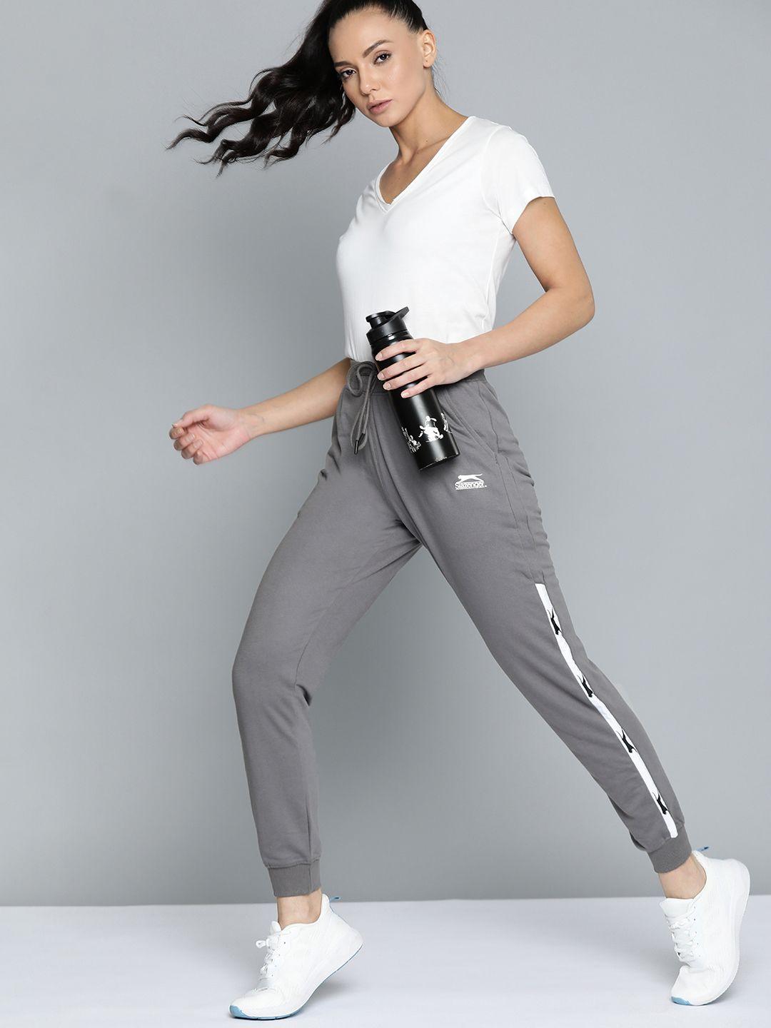 slazenger women grey solid joggers