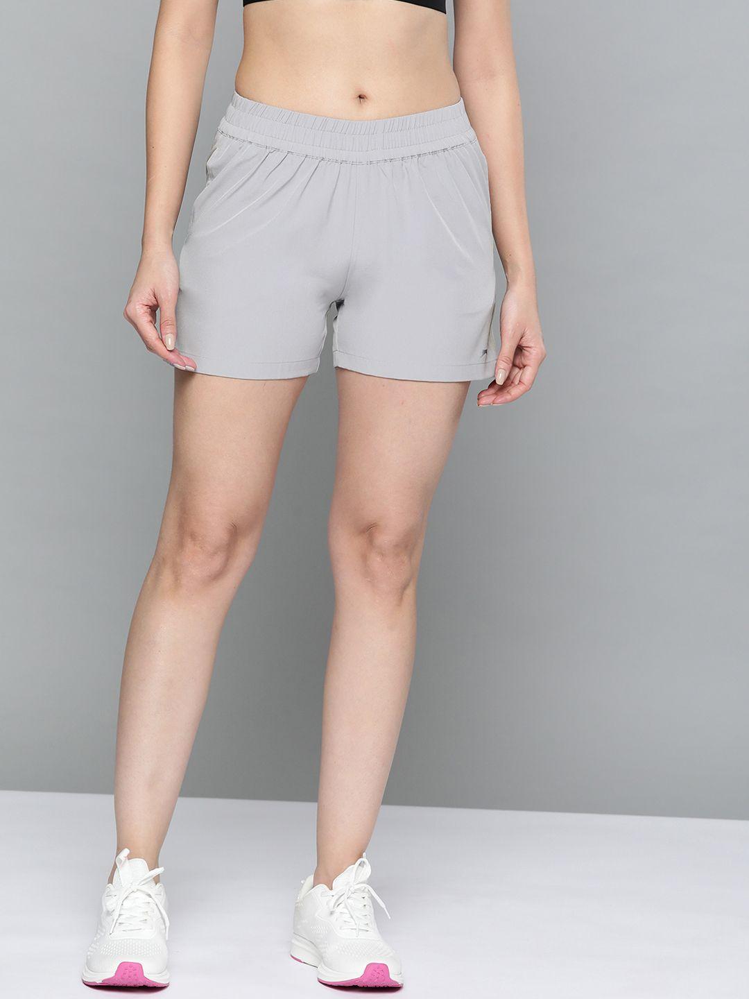 slazenger women grey solid sports shorts