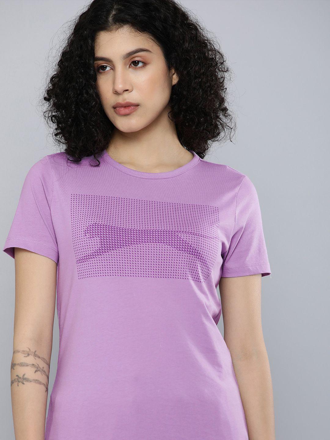 slazenger women lavender brand logo printed t-shirt