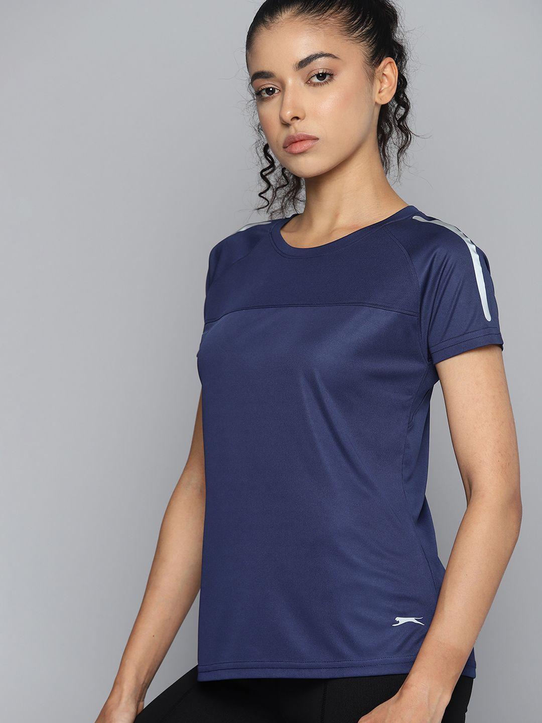 slazenger women solid t-shirt with reflective stripes