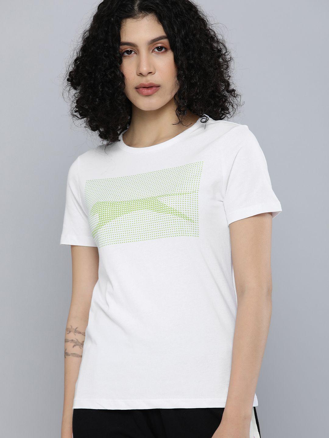slazenger women white brand logo printed t-shirt