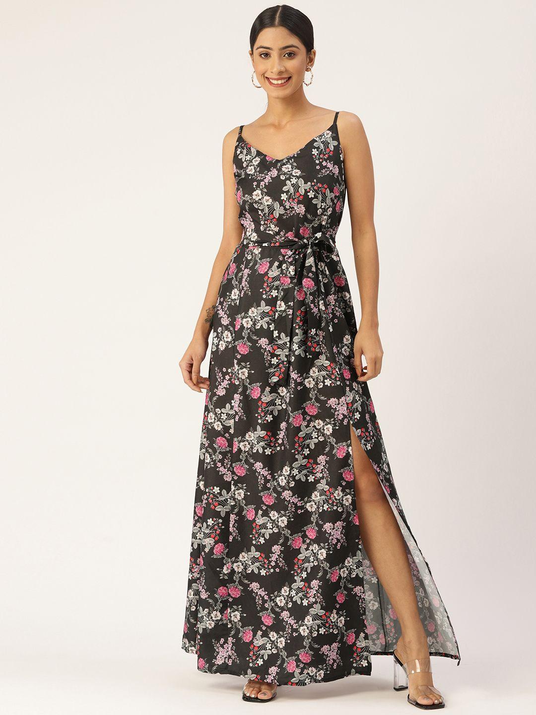 sleek italia floral crepe maxi dress