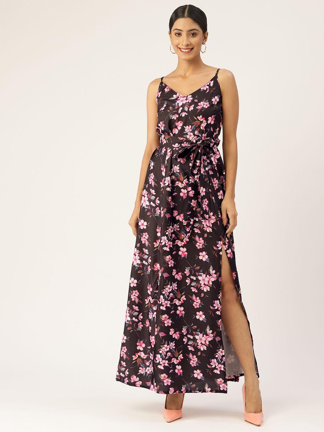 sleek italia floral crepe maxi dress