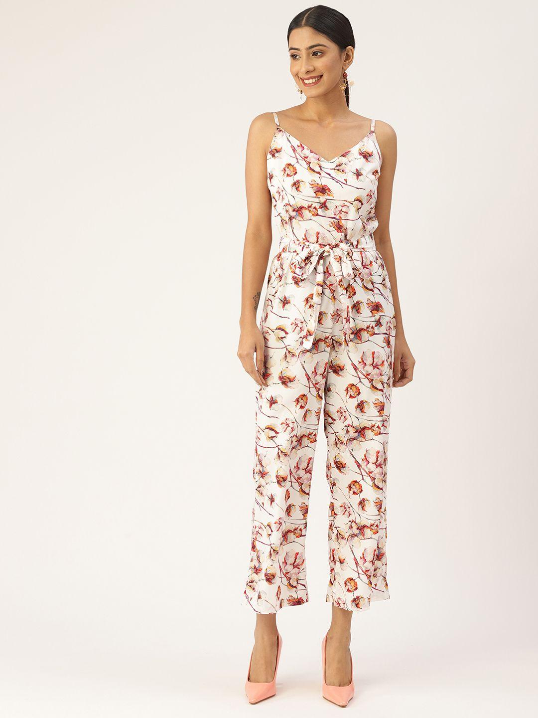 sleek italia floral printed basic jumpsuit