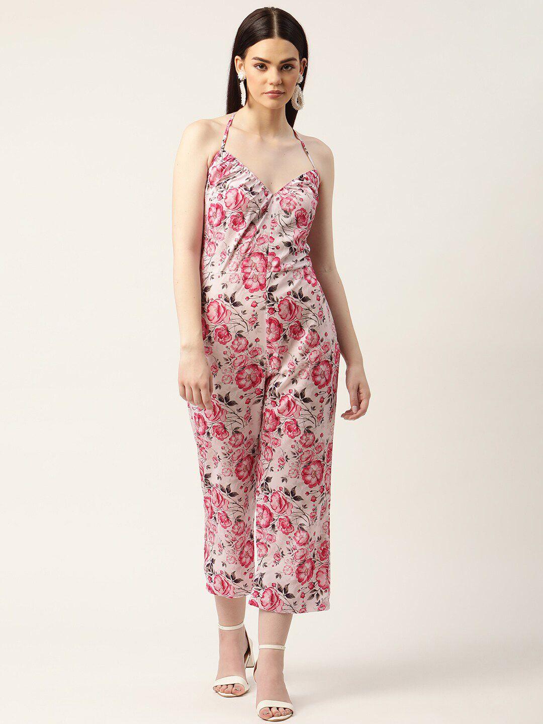 sleek italia floral printed basic jumpsuit