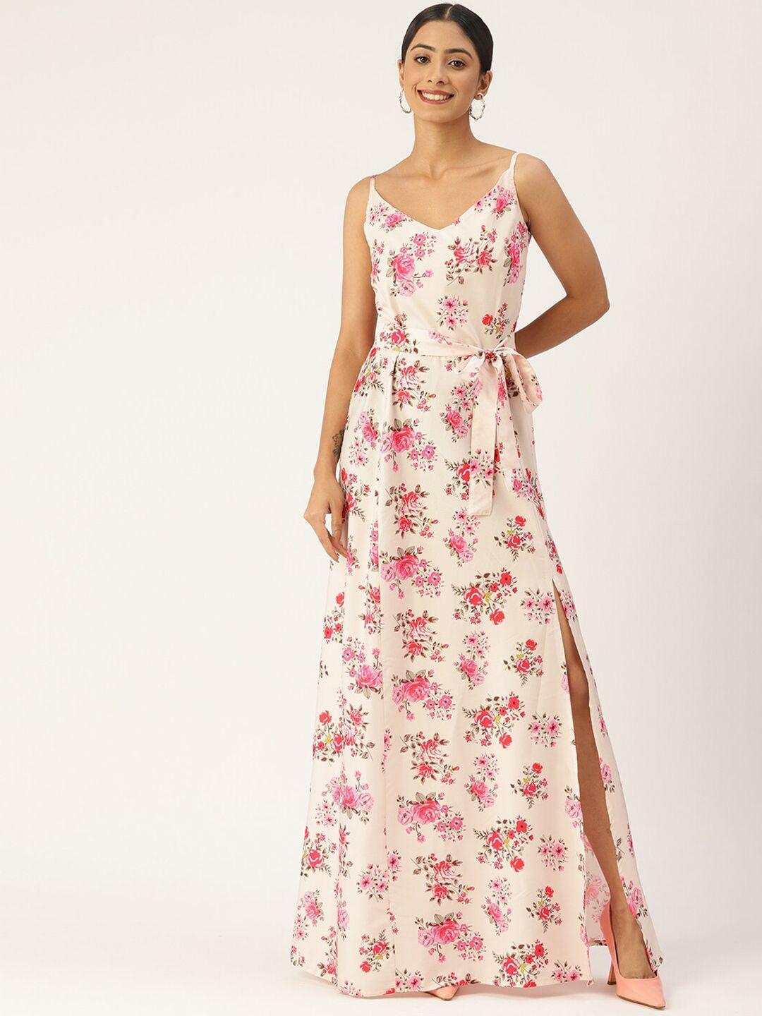 sleek italia floral printed crepe maxi dress