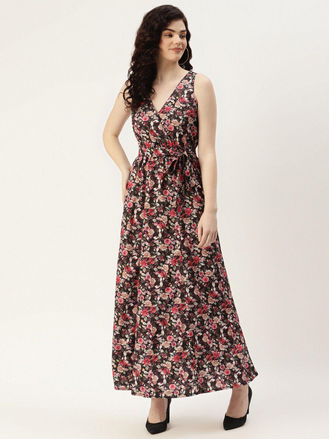 sleek italia floral printed crepe maxi dress