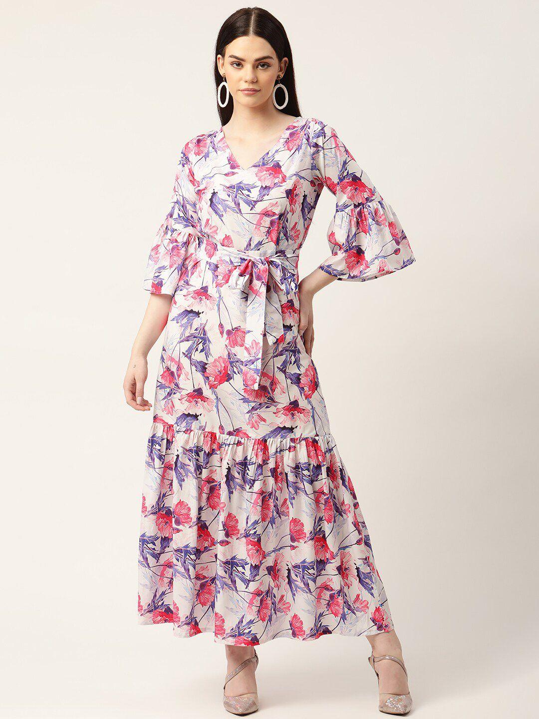 sleek italia floral printed crepe maxi maxi dress