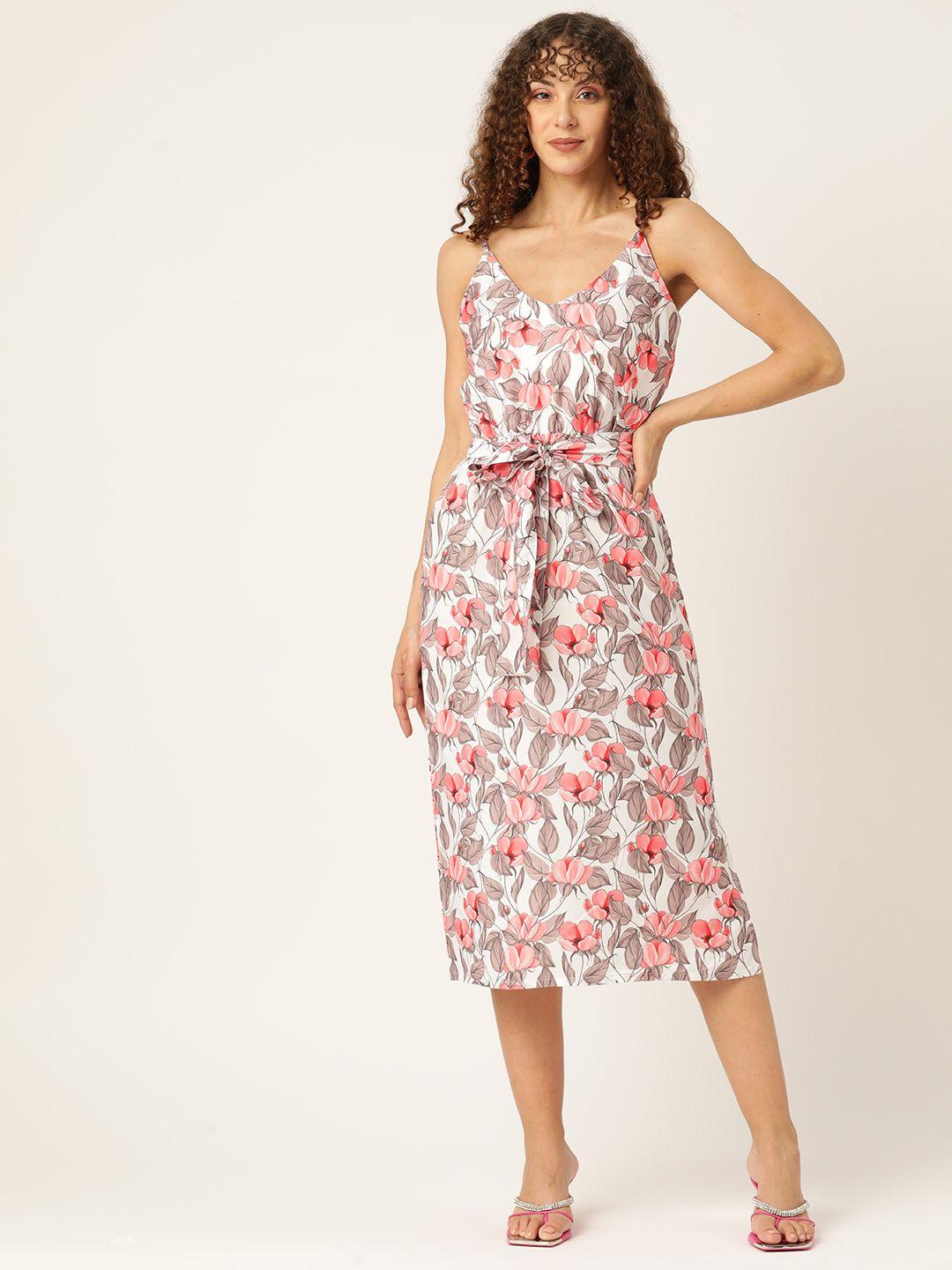 sleek italia floral printed crepe sheath dress