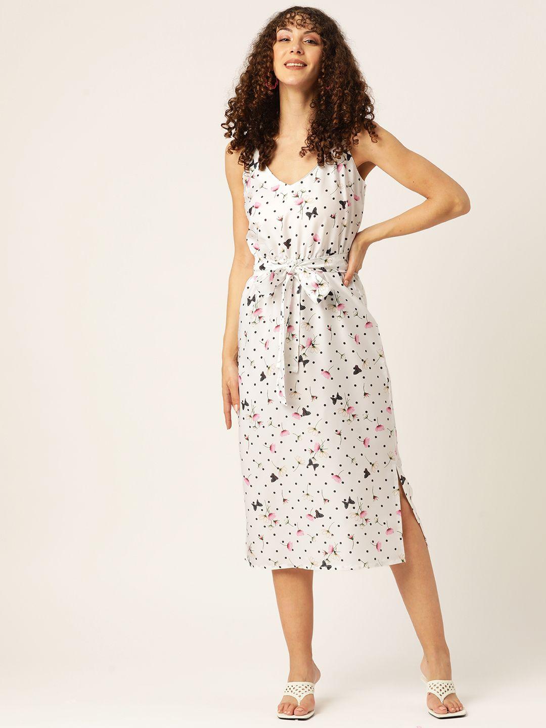 sleek italia floral printed crepe sheath dress