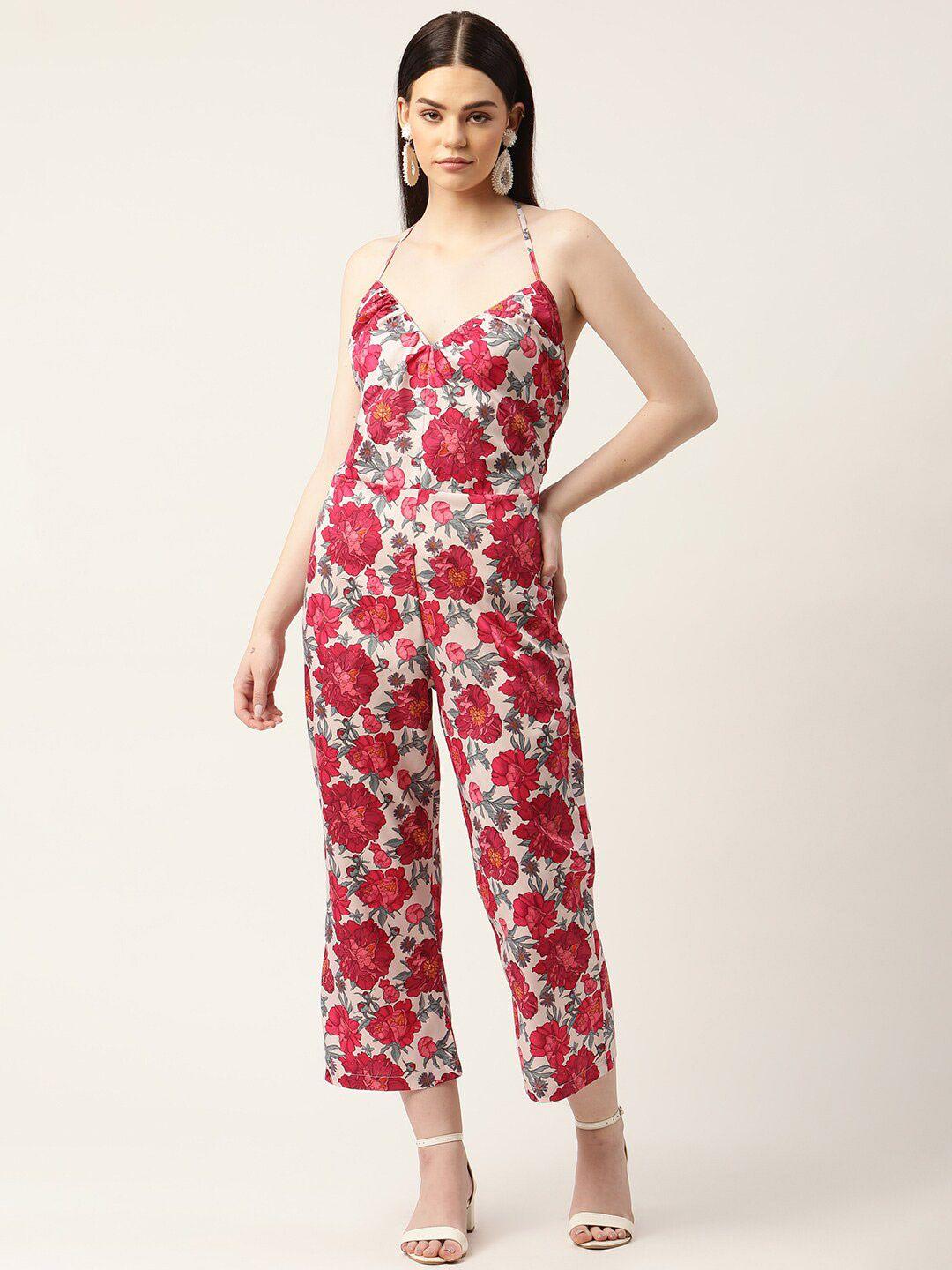 sleek italia halter neck printed basic jumpsuit