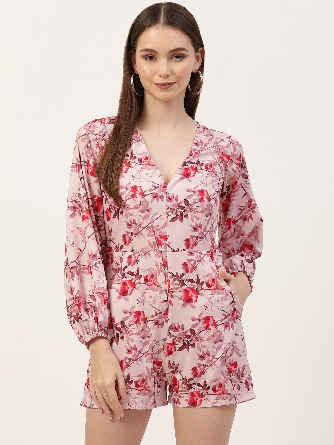 sleek italia pink printed jumpsuit