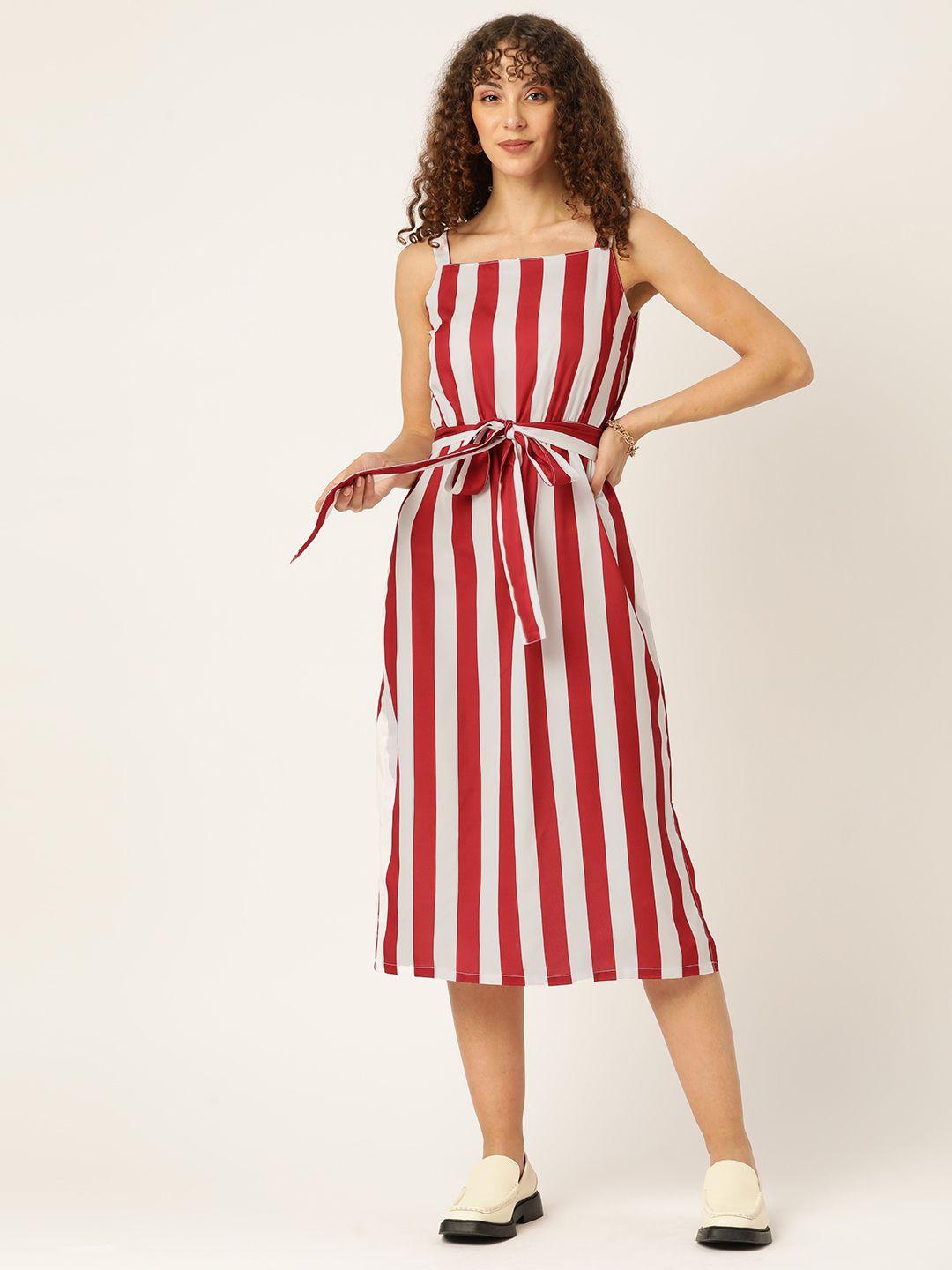 sleek italia striped crepe sheath dress