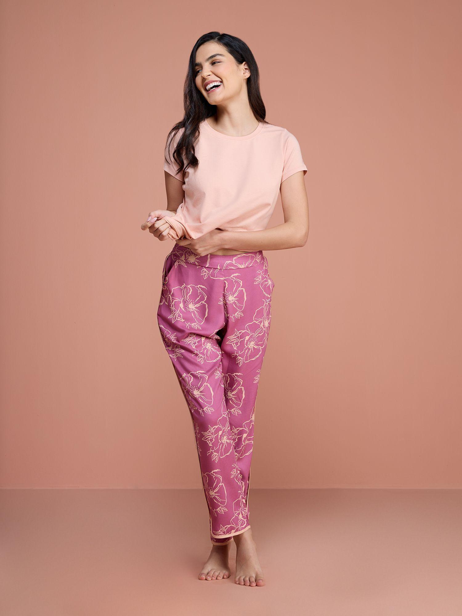 sleep in step out pajama - nys130 - floral mauve