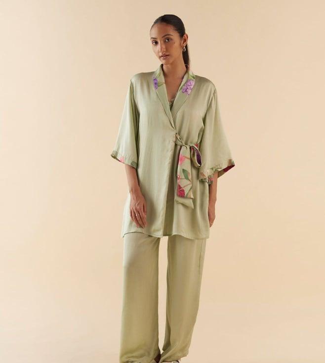 sleeplove sage green paradise of love lounge to sleep robe