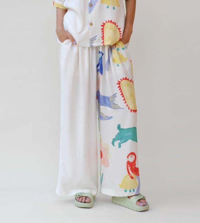 sleeplove teal & ivory summer nights pj pants