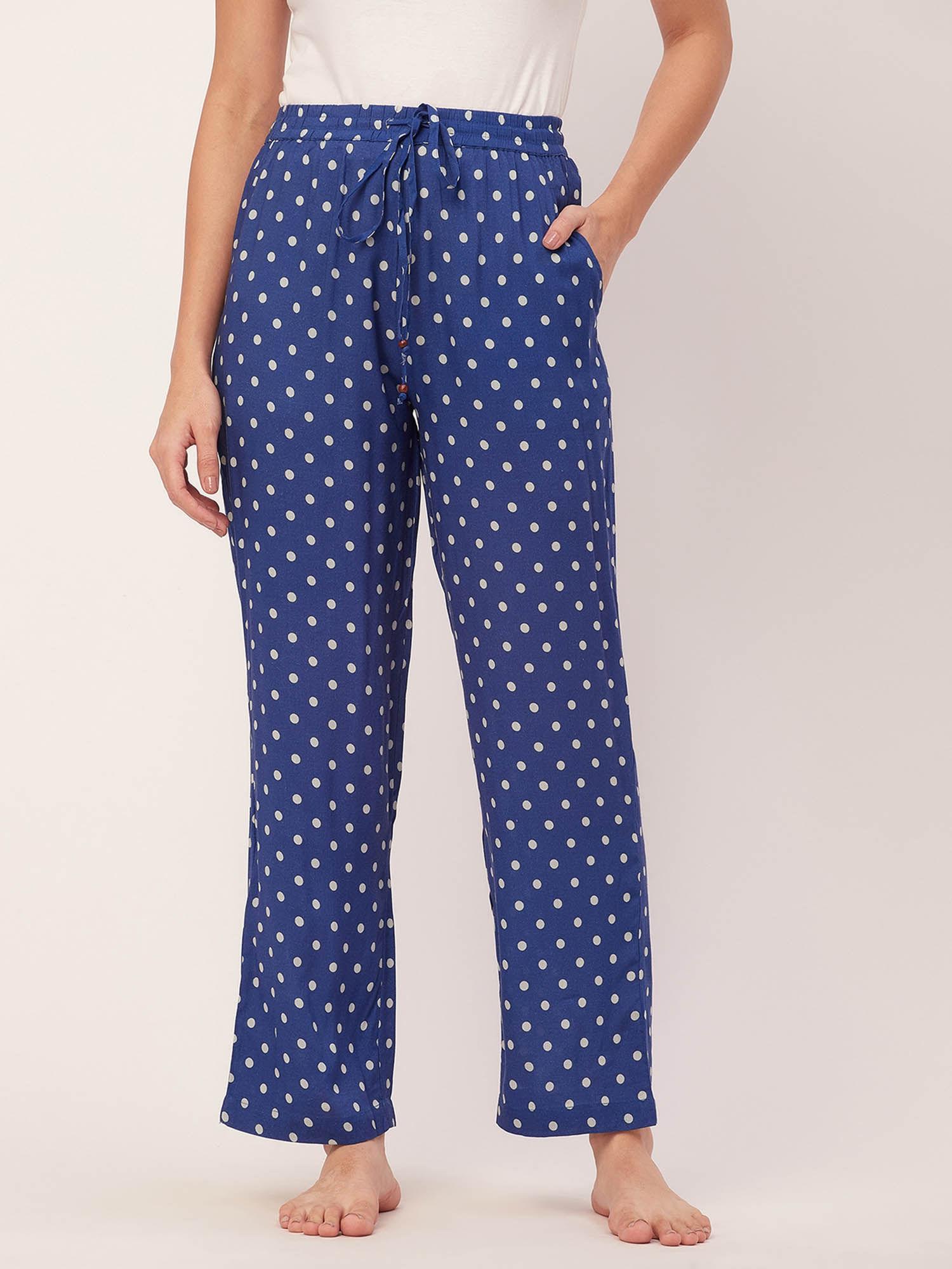 sleepwear printed elastic waist pajamas - blue