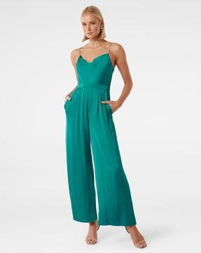 sleeveless jumpsuit with insert pockets