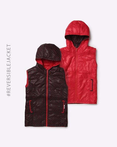 sleeveless reversible zip-front jacket