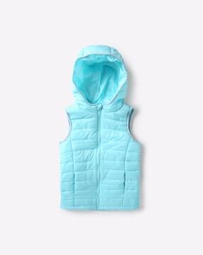 sleeveless zip-front puffer jacket