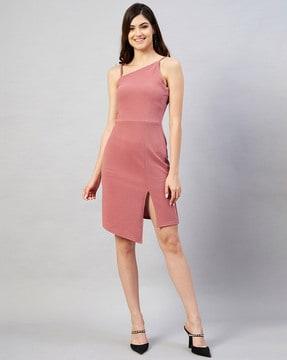 sleeveless a-line dress with shoulder straps