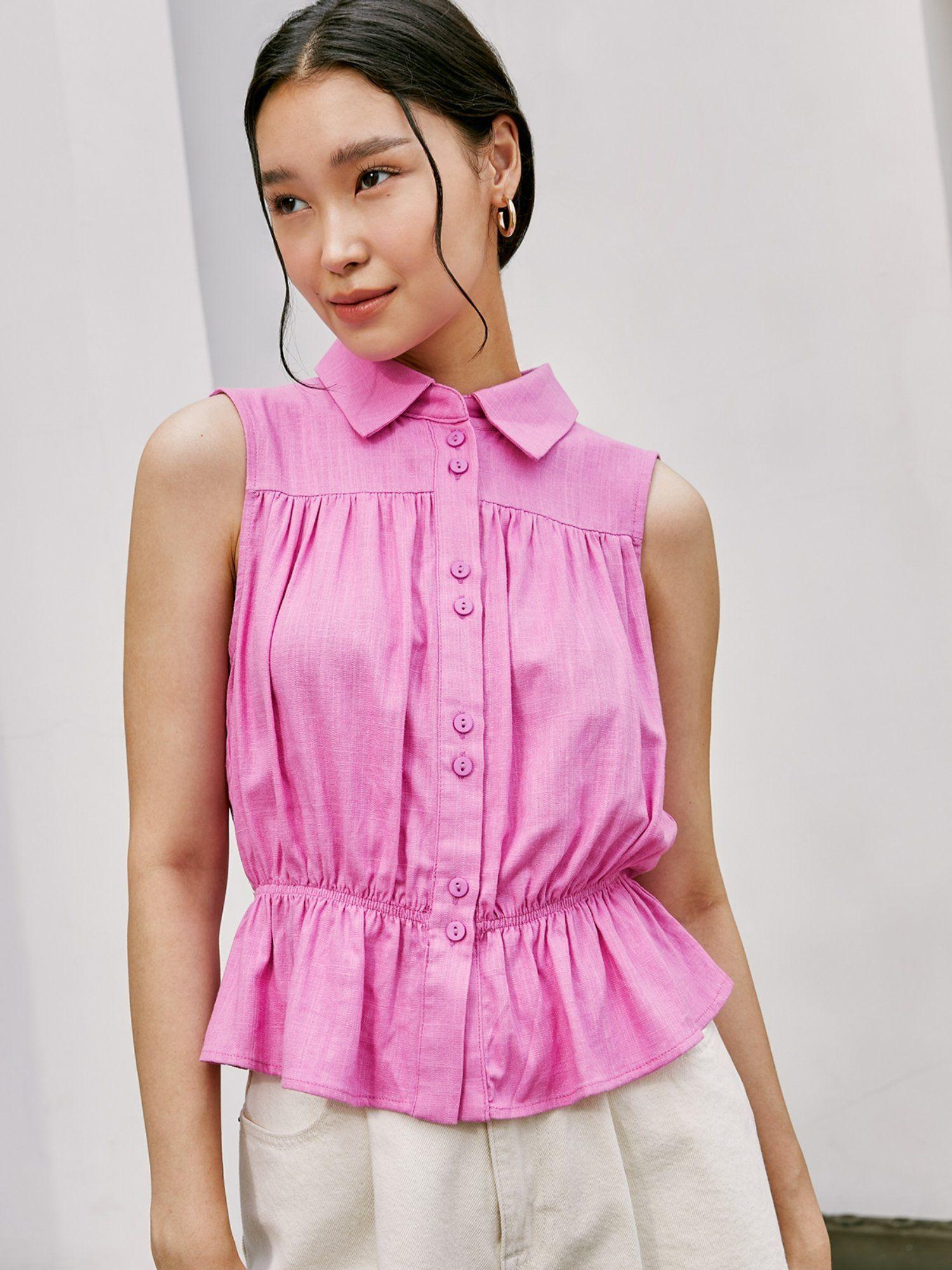 sleeveless blouse - pink