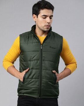 sleeveless bomber jacket