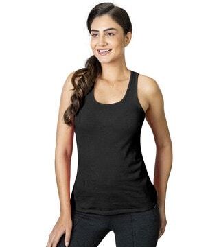 sleeveless crew-neck tank top