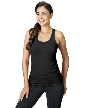 sleeveless crew-neck tank top